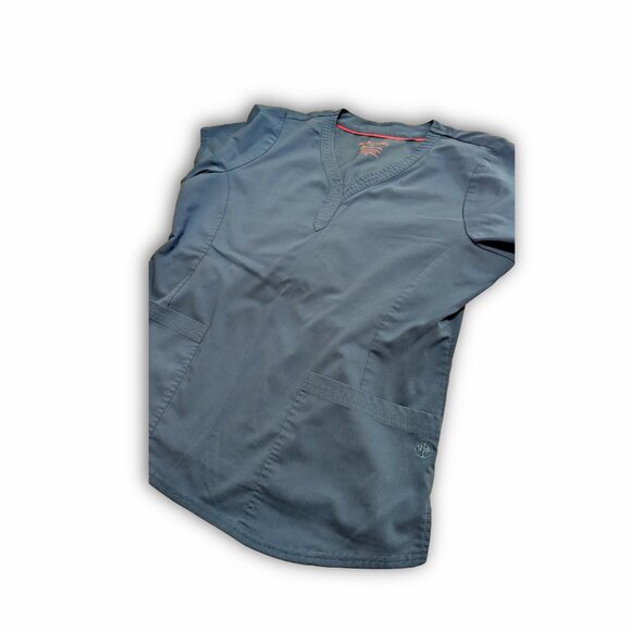 #6 Healing Hands Purple Label XL Women's Healthcare Scrub Top in Royal Blue - Picture 6 of 7